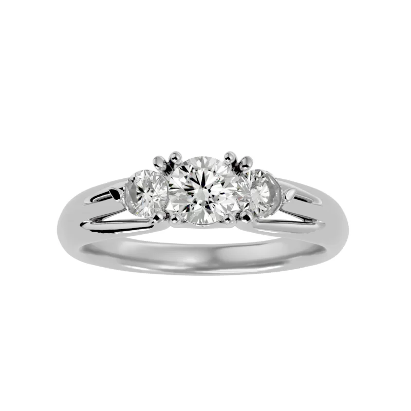 Inel de Logodna Tri-sparkle Aur Alb 18k Diamante Naturale - Grace