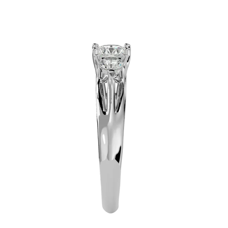 Inel de Logodna Tri-sparkle Aur Alb 18k Diamante Naturale - Grace