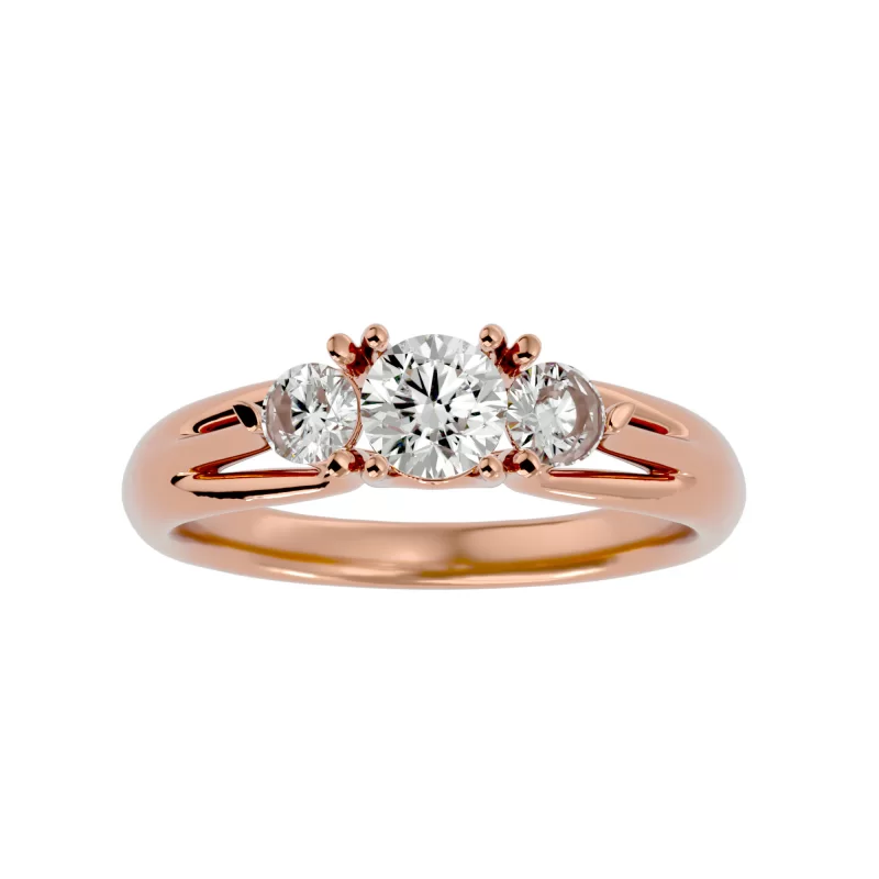 Inel de Logodna Trilogy Aur Roz 18k Diamante Naturale - Grace