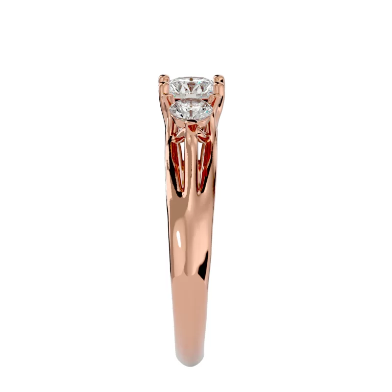 Inel de Logodna Trilogy Aur Roz 18k Diamante Naturale - Grace