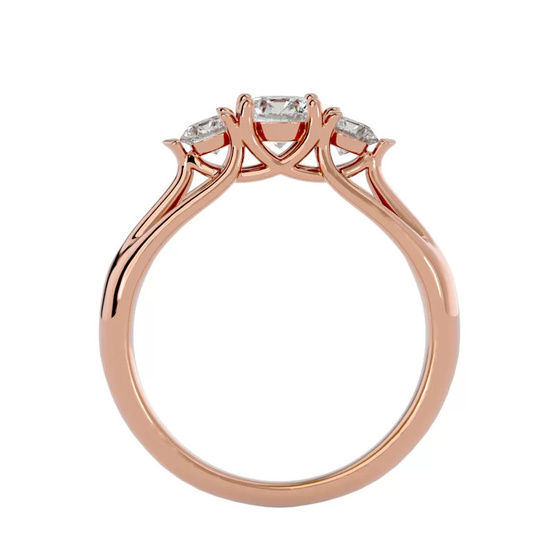 Inel de Logodna Trilogy Aur Roz 18k Diamante Naturale - Grace