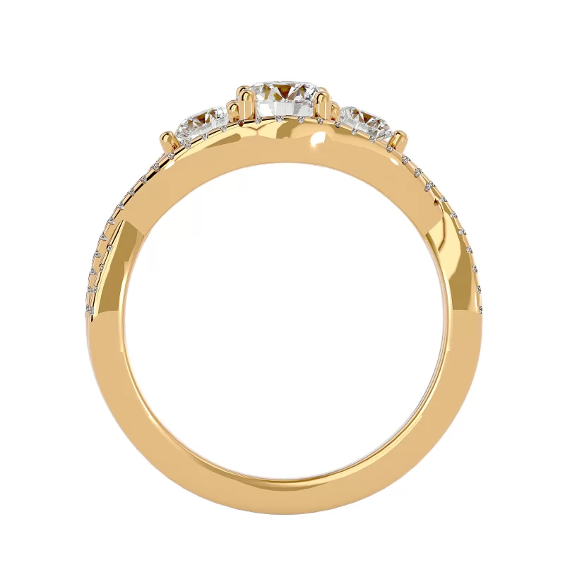 Inel de Logodna Triad Aur Galben 18k Diamante Naturale - Vanessa
