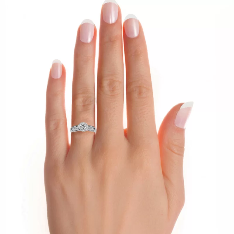 Inel de Logodna Impressive Aur Alb 18k Diamante Naturale - Zara
