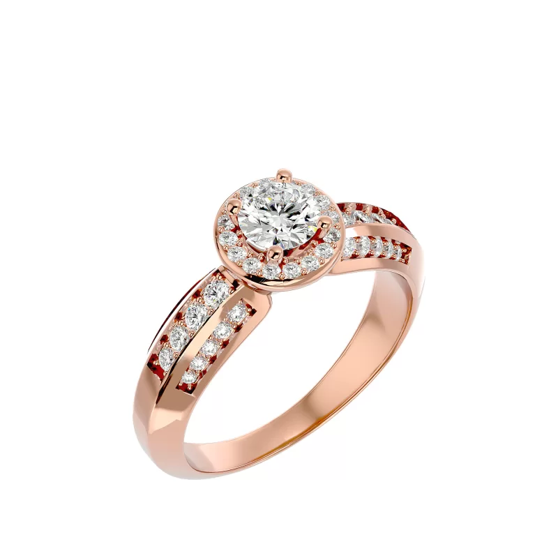Inel de Logodna Attractive Aur Roz 18k Diamante Naturale - Zara