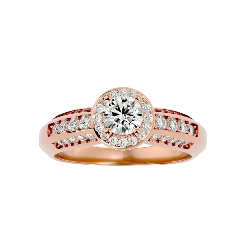 Inel de Logodna Attractive Aur Roz 18k Diamante Naturale - Zara