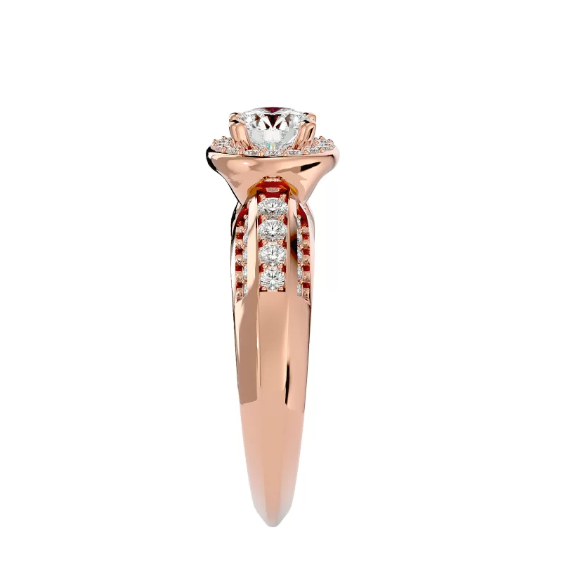 Inel de Logodna Attractive Aur Roz 18k Diamante Naturale - Zara