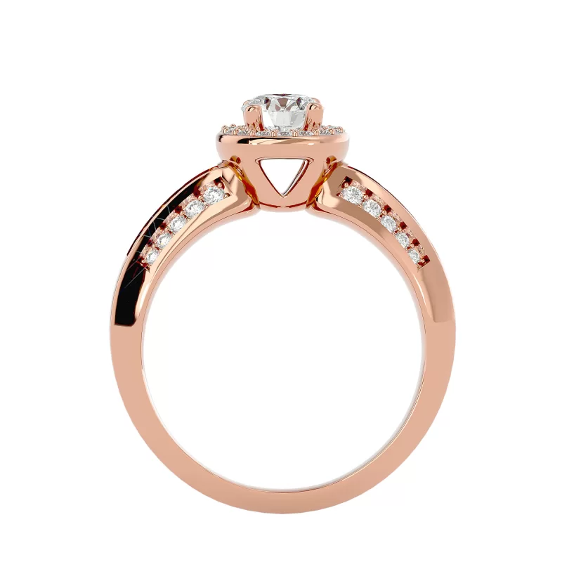 Inel de Logodna Attractive Aur Roz 18k Diamante Naturale - Zara