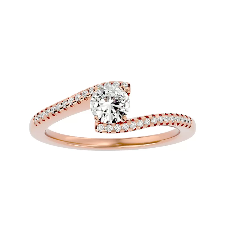 Inel de Logodna Pave Fancy Aur Roz 18k Diamante Naturale - Yvonne