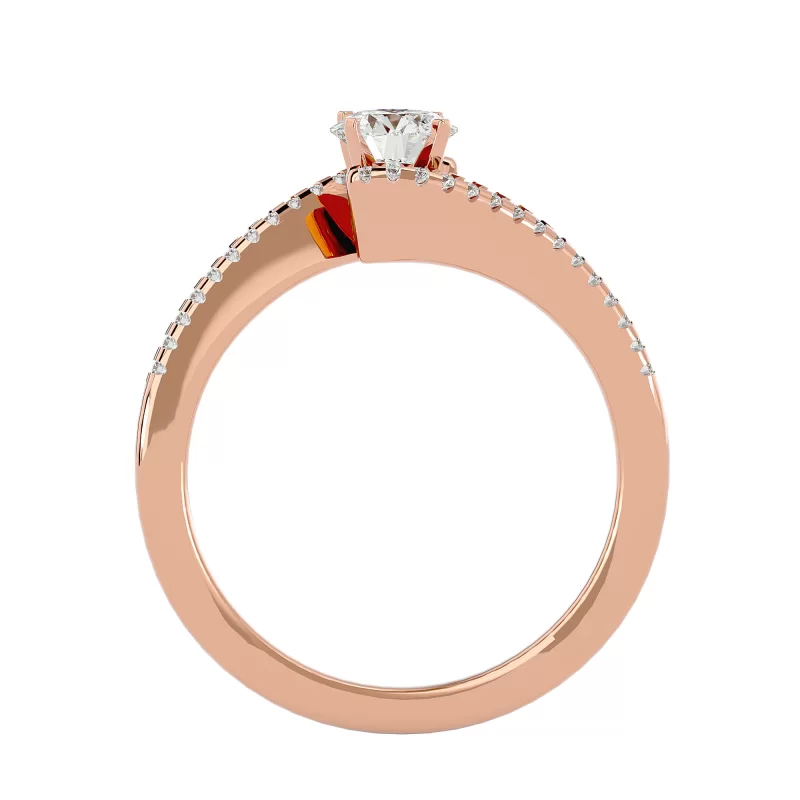 Inel de Logodna Pave Fancy Aur Roz 18k Diamante Naturale - Yvonne