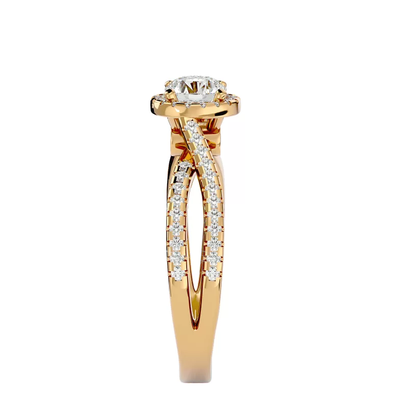 Inel de Logodna Fancy Halo Aur Galben 18k Genuine Diamonds - Mirabela