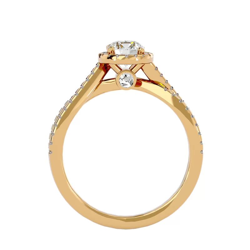 Inel de Logodna Fancy Halo Aur Galben 18k Genuine Diamonds - Mirabela