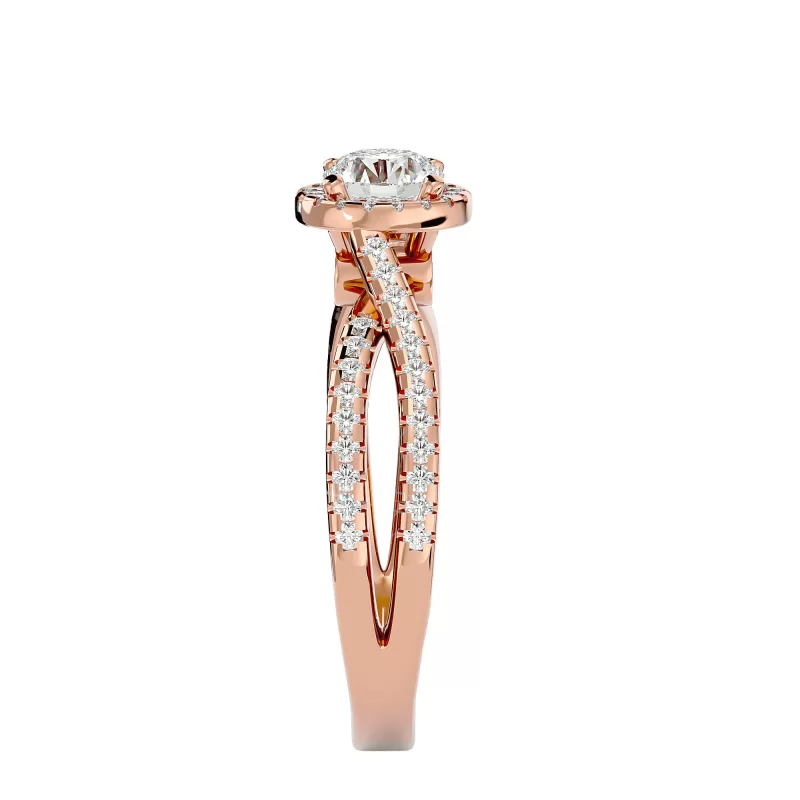 Inel de Logodna Fancy Halo Rose Aur 18k Real Diamonds - Mirabela