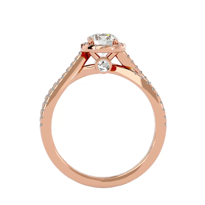 Inel de Logodna Fancy Halo Rose Aur 18k Real Diamonds - Mirabela