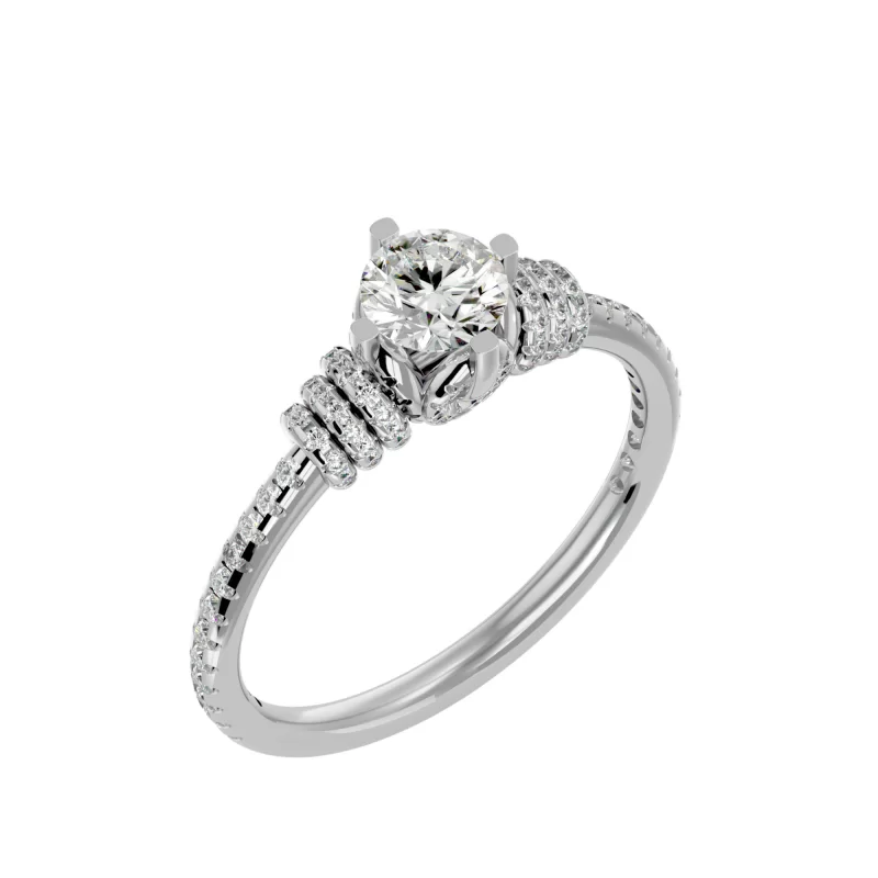 Inel de Logodna Fancy Pave White Aur 18k Real Diamonds - Priscilla
