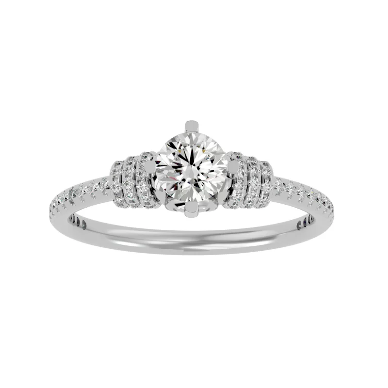 Inel de Logodna Fancy Pave White Aur 18k Real Diamonds - Priscilla