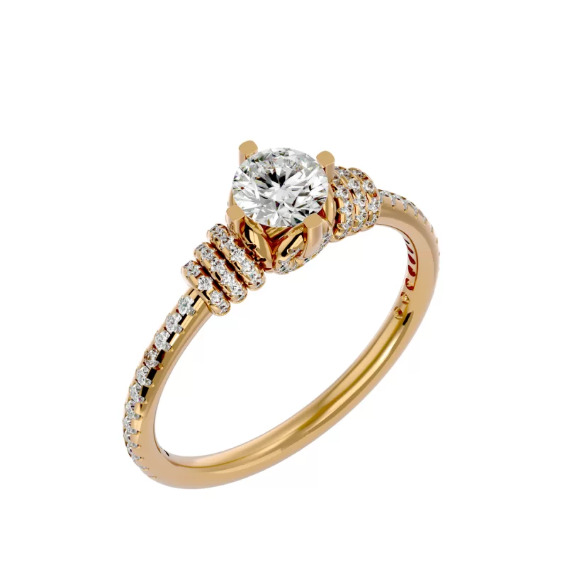 Inel de Logodna Fancy Pave Gold Aur 18k Diamante Naturale - Priscilla
