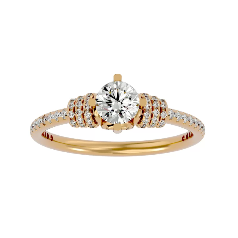 Inel de Logodna Fancy Pave Gold Aur 18k Diamante Naturale - Priscilla