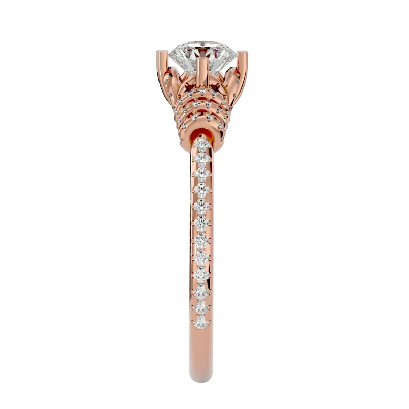 Inel de Logodna Fascinating Pave Roz Aur 18k Diamante Naturale - Priscilla