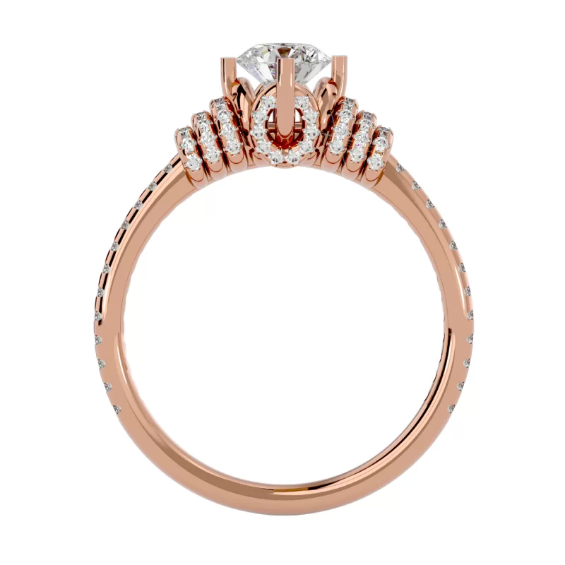 Inel de Logodna Fascinating Pave Roz Aur 18k Diamante Naturale - Priscilla