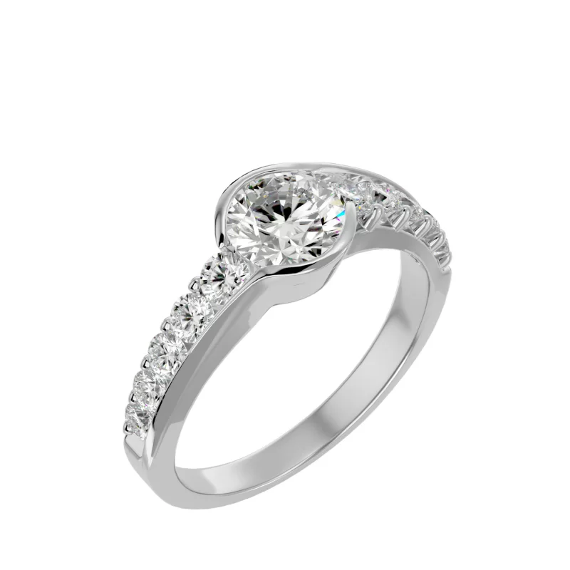 Inel de Logodna Mesmerizing Pave Aur Alb 18k Real Diamonds - Bianca