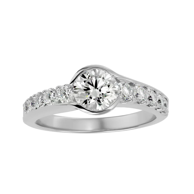 Inel de Logodna Mesmerizing Pave Aur Alb 18k Real Diamonds - Bianca