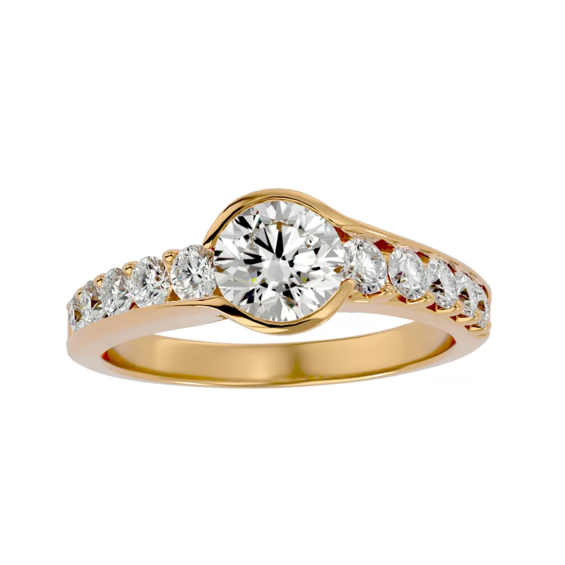 Inel de Logodna Stylish Pave Aur Galben 18k Real Diamonds - Bianca