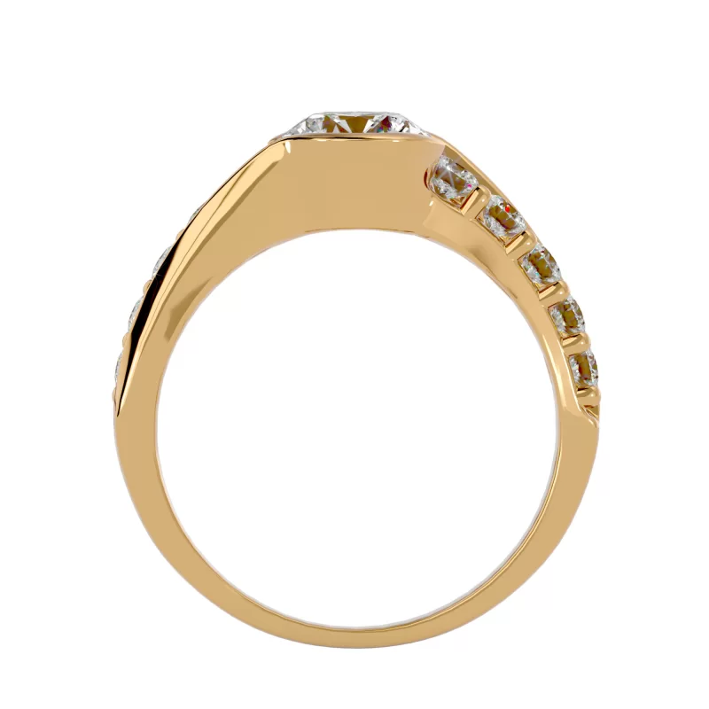 Inel de Logodna Stylish Pave Aur Galben 18k Real Diamonds - Bianca