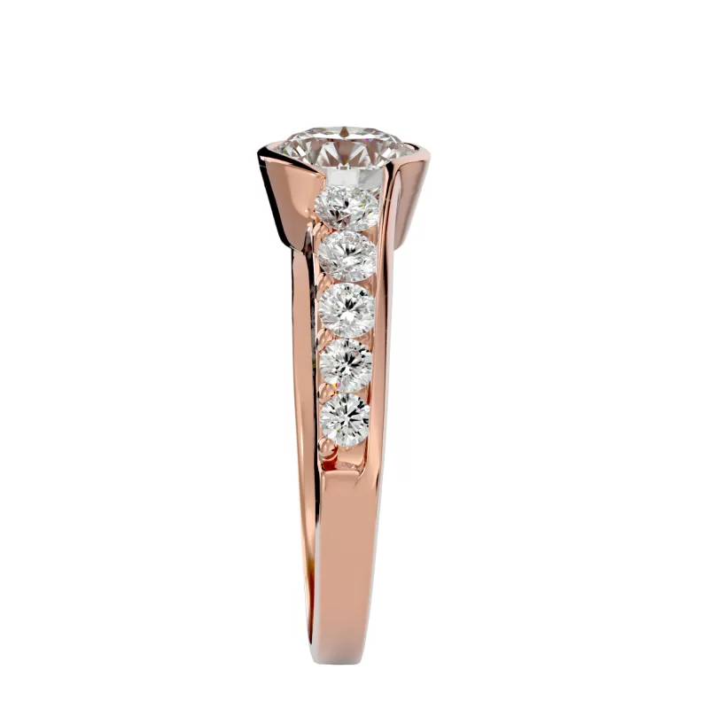Inel de Logodna Sublime Pave Aur Roz 18k Genuine Diamonds - Bianca