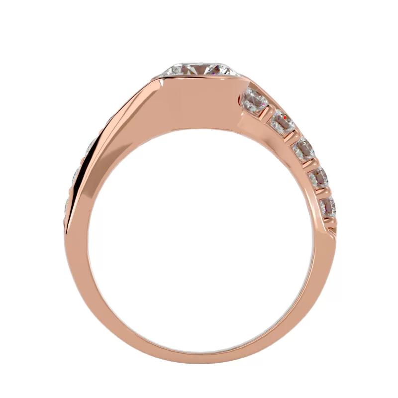 Inel de Logodna Sublime Pave Aur Roz 18k Genuine Diamonds - Bianca