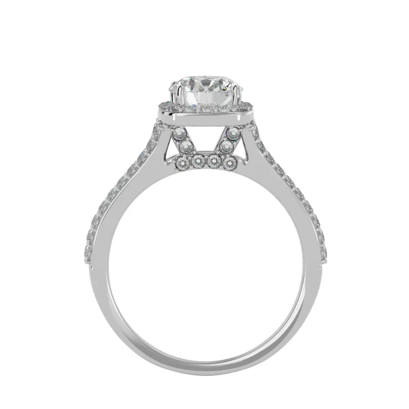 Inel de Logodna Fancy Halo Aur Alb 18k Diamante Naturale - Cindy