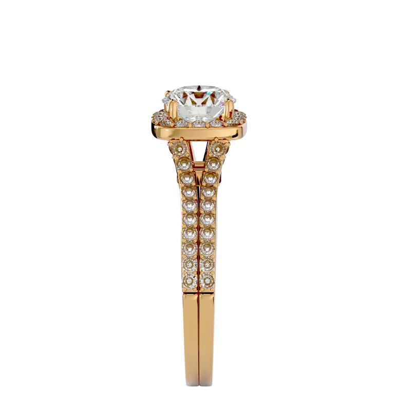 Inel de Logodna Captivating Halo Aur Galben 18k Genuine Diamonds - Cindy