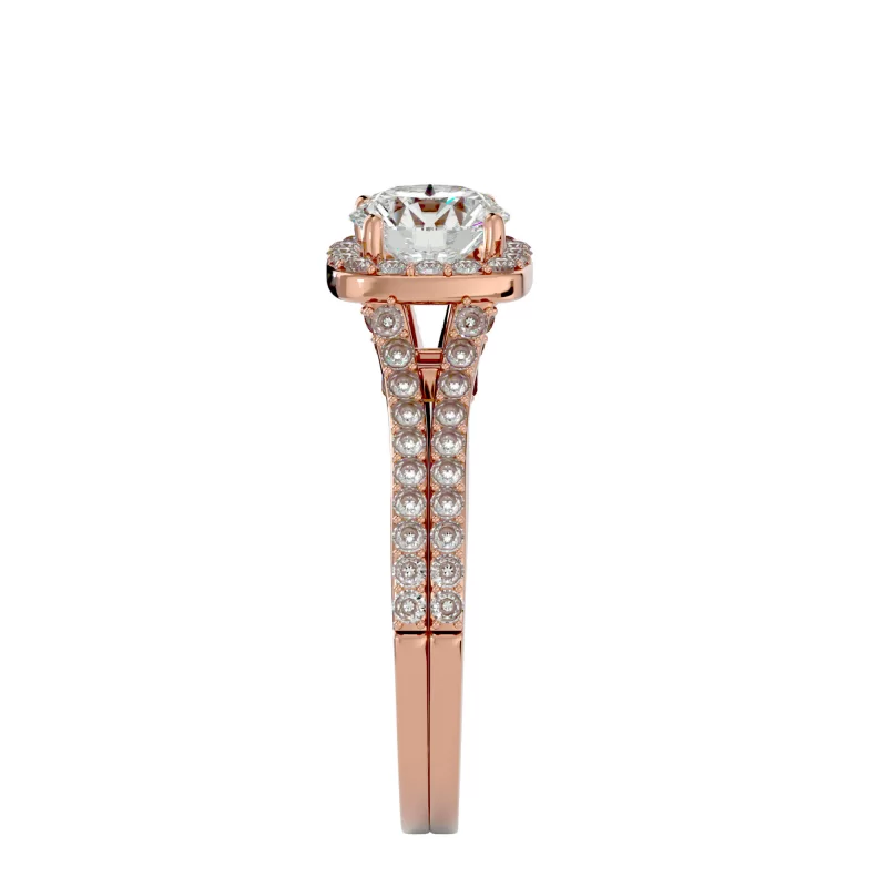 Inel de Logodna Stunning Halo Aur Roz 18k Genuine Diamonds - Cindy