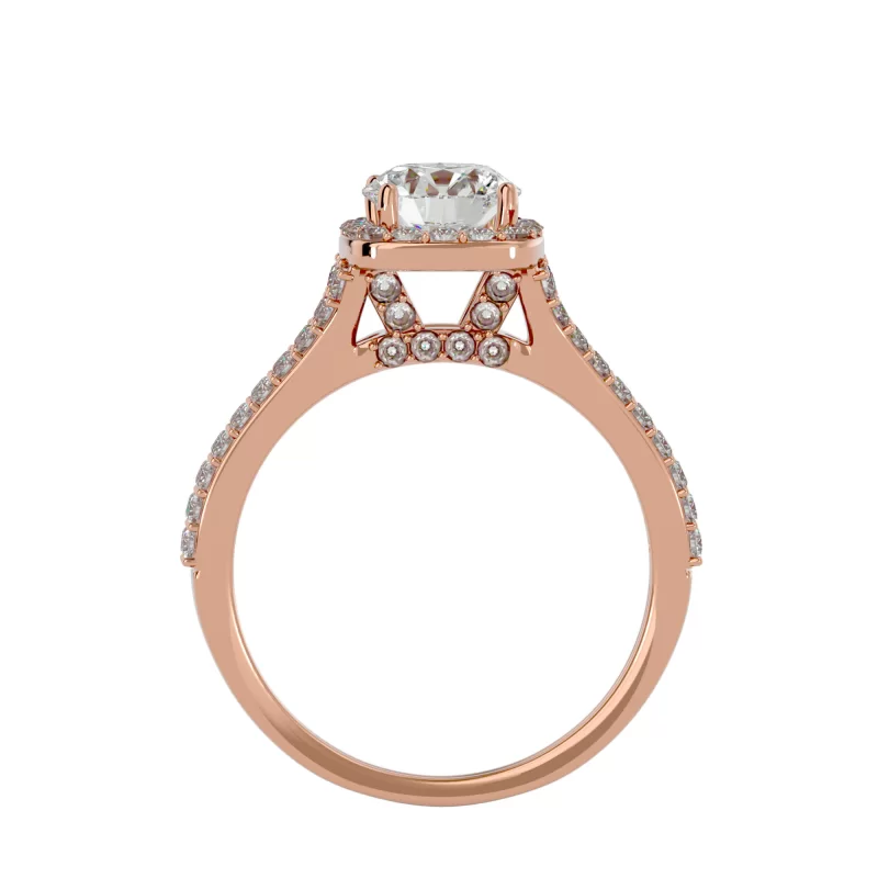Inel de Logodna Stunning Halo Aur Roz 18k Genuine Diamonds - Cindy