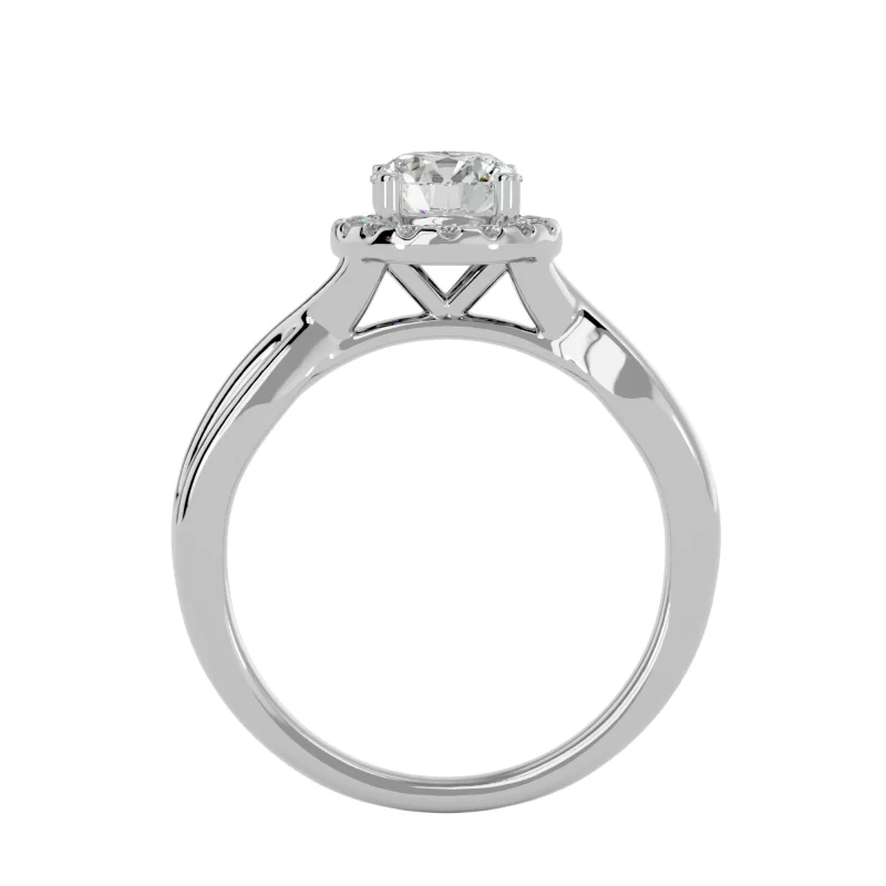 Inel de Logodna Amazing Halo Aur Alb 18k Genuine Diamonds - Olivia
