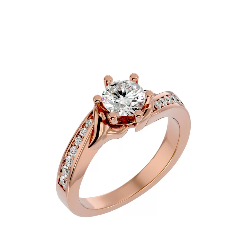 Inel de Logodna Sublime Art Deco Aur Roz 18k Real Diamonds - Coraline