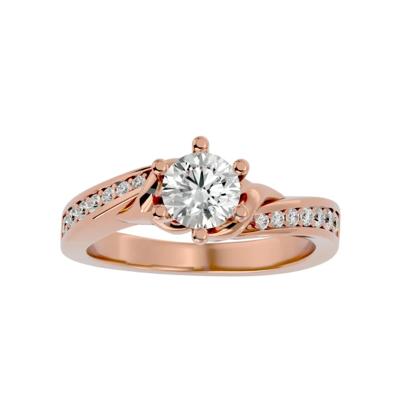 Inel de Logodna Sublime Art Deco Aur Roz 18k Real Diamonds - Coraline