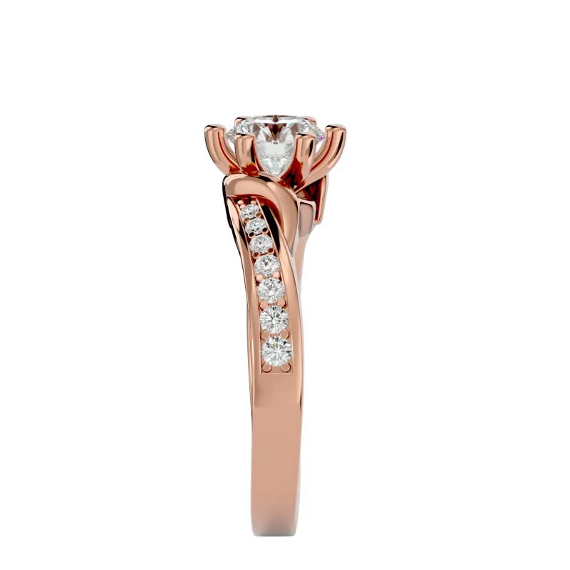 Inel de Logodna Sublime Art Deco Aur Roz 18k Real Diamonds - Coraline
