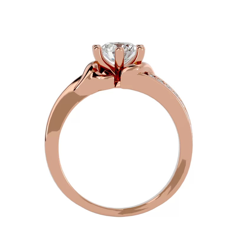 Inel de Logodna Sublime Art Deco Aur Roz 18k Real Diamonds - Coraline