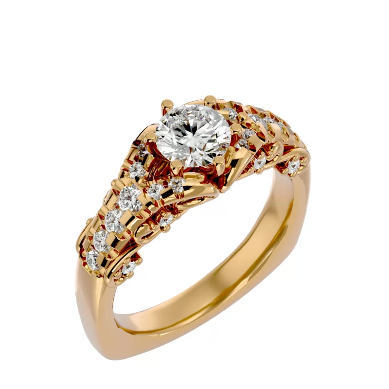 Inel de Logodna Brilliant Vintage Gold Aur 18k Real Diamonds - Valentina