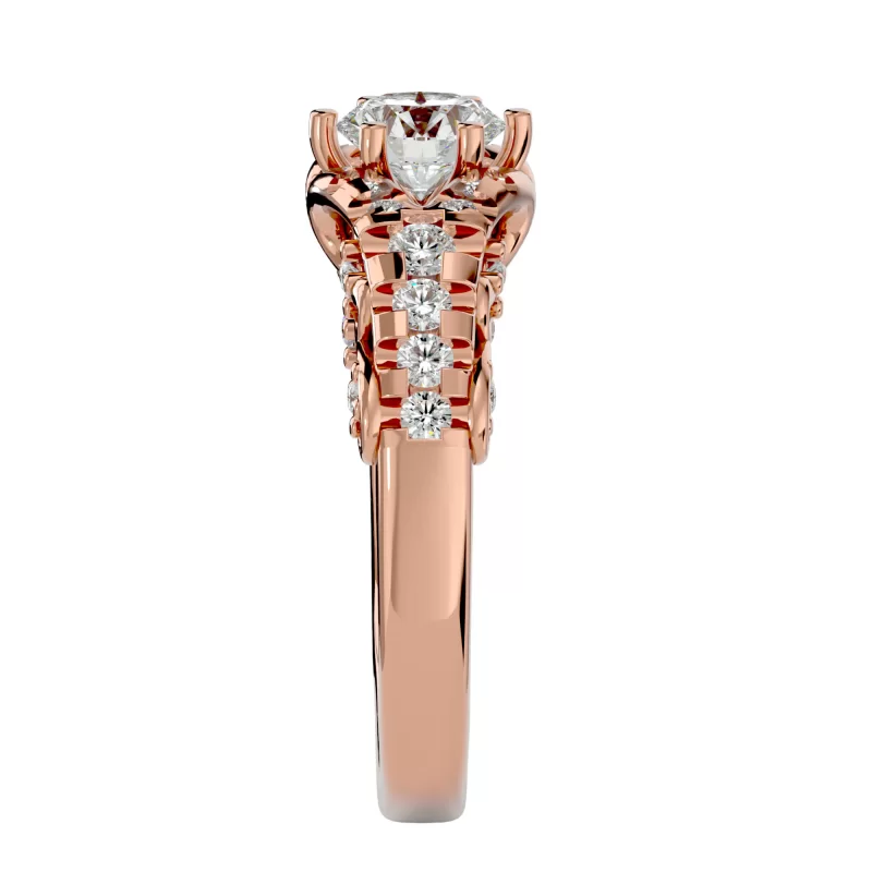 Inel de Logodna Mesmerizing Vintage Rose Aur 18k Diamante Naturale - Valentina