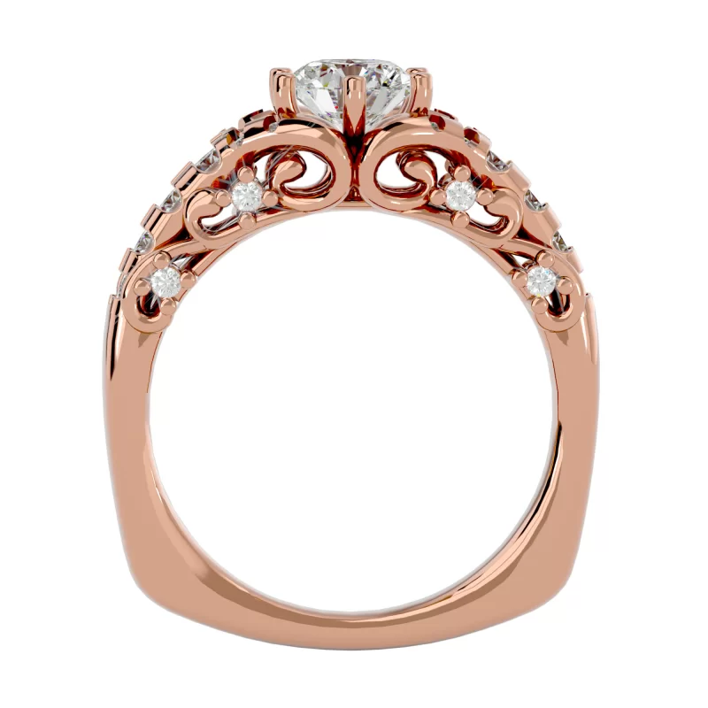 Inel de Logodna Mesmerizing Vintage Rose Aur 18k Diamante Naturale - Valentina