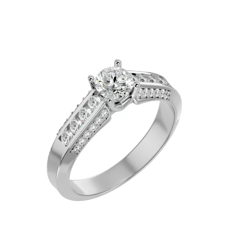 Inel de Logodna Stylish Pave Aur Alb 18k Diamante Naturale - Dalida