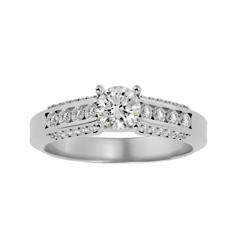 Inel de Logodna Stylish Pave Aur Alb 18k Diamante Naturale - Dalida