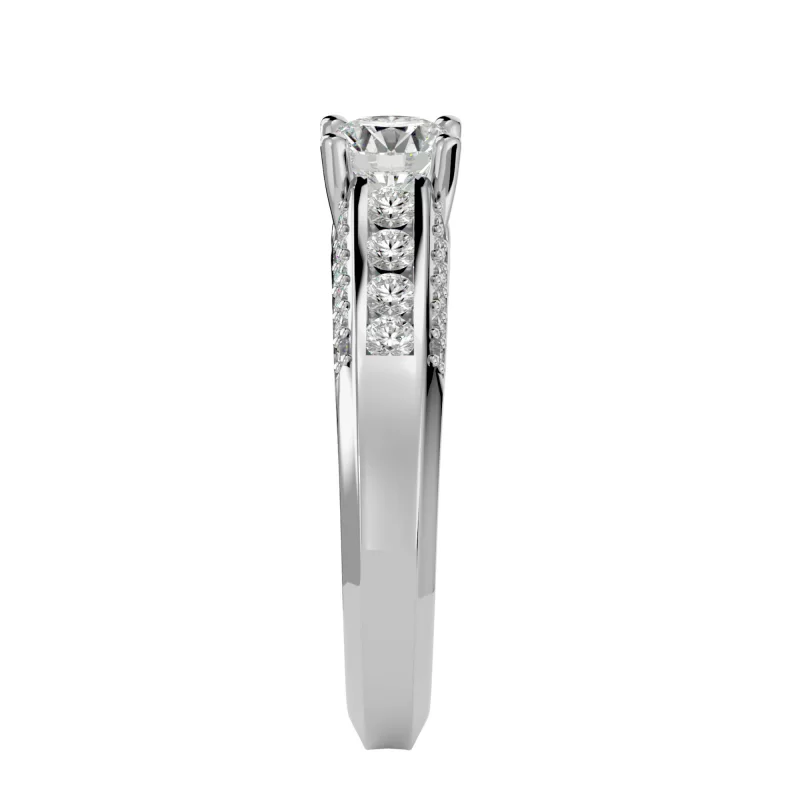 Inel de Logodna Stylish Pave Aur Alb 18k Diamante Naturale - Dalida