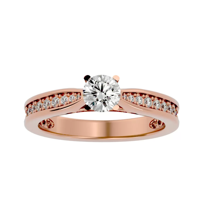 Inel de Logodna Pave Magnificent Rose Aur 18k Real Diamonds - Linda