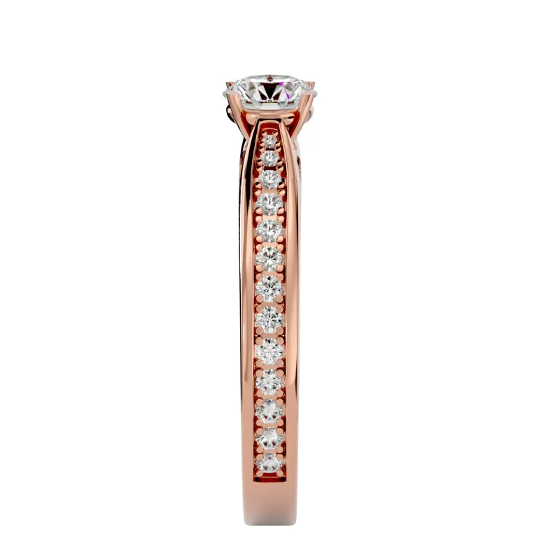 Inel de Logodna Pave Magnificent Rose Aur 18k Real Diamonds - Linda