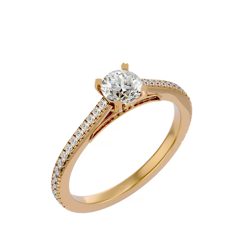 Inel de Logodna Pave Precious Gold Aur 18k Diamante Naturale - Linda