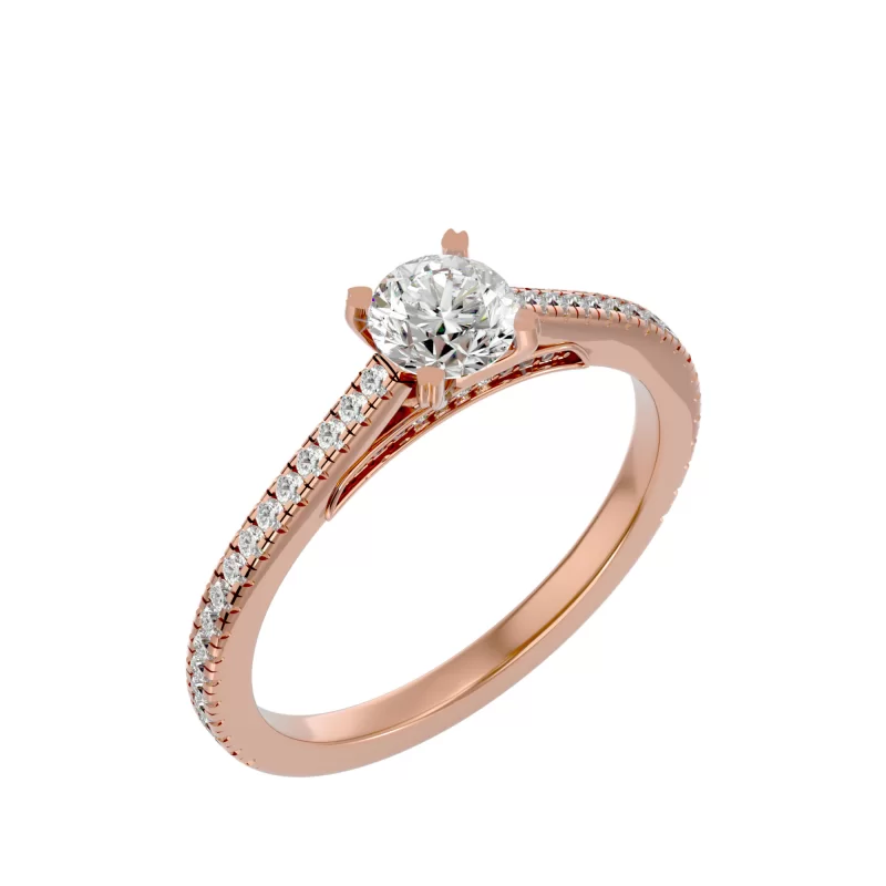 Inel de Logodna Pave Sublime Aur Roz 18k Diamante Naturale - Linda