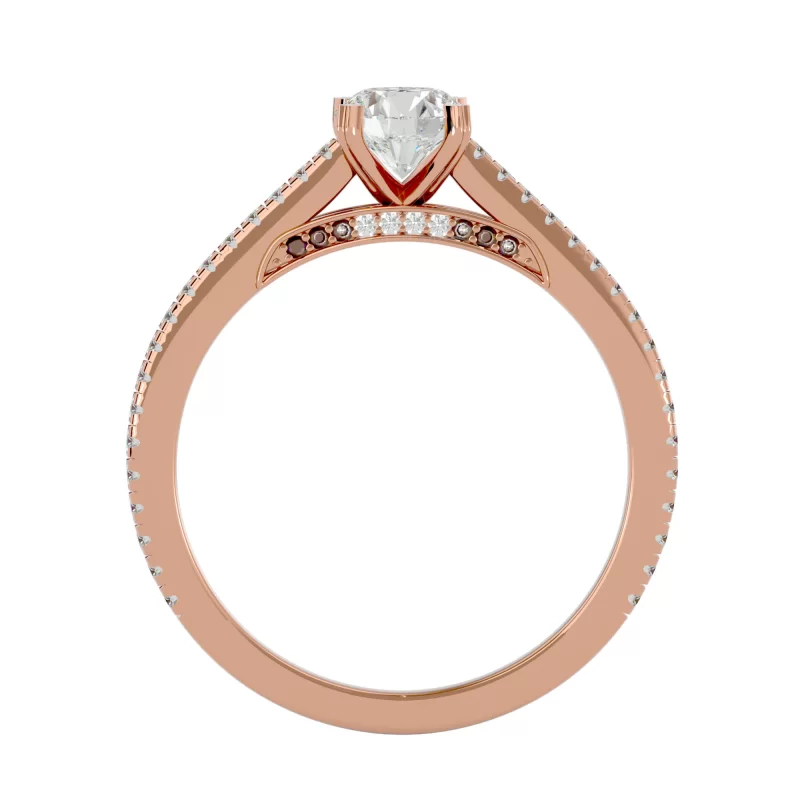 Inel de Logodna Pave Sublime Aur Roz 18k Diamante Naturale - Linda