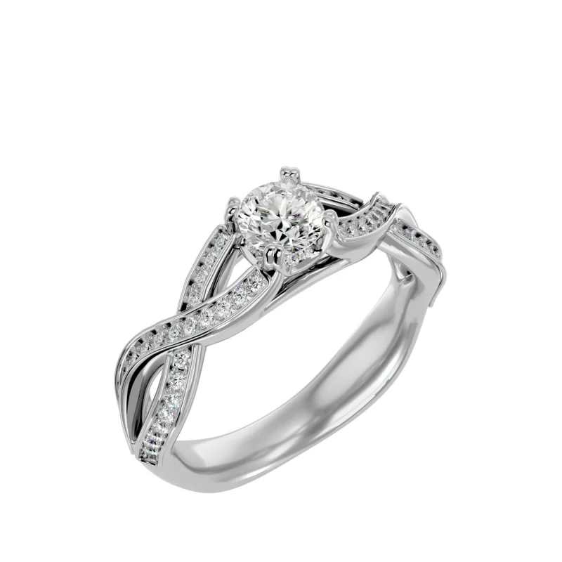 Inel de Logodna Art Deco Exquisite Aur Alb 18k Real Diamonds - Roxanne